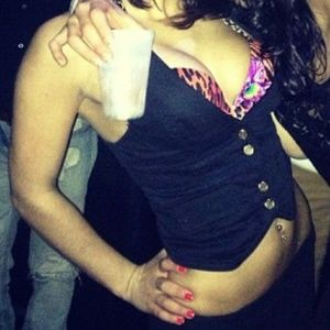 *****SOLD****Guess. Black vest with gold buttons